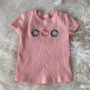 Adorable Pink Kids Tee with Floral Design